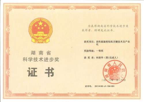 2011年湖南省科学技术进取奖一